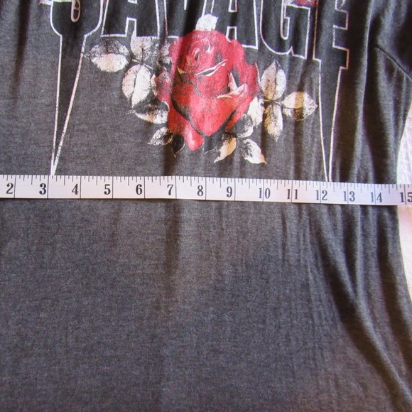 Sweet Daisy T-shirt Mini Dress Size XL Long Sleeve Savage Fangs Roses Keyhole - Picture 9 of 12